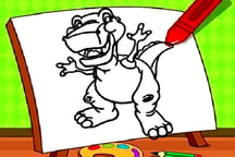 Easy Kids Coloring Dinosaur Logo