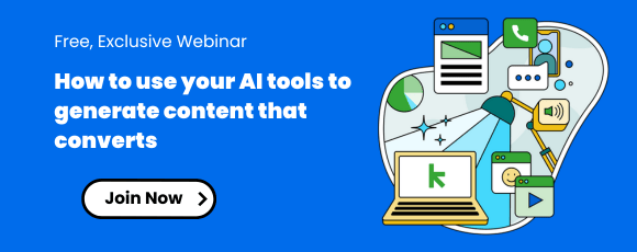 Free, Exclusive Webinar. How to use your AI tools to generate content that converts.