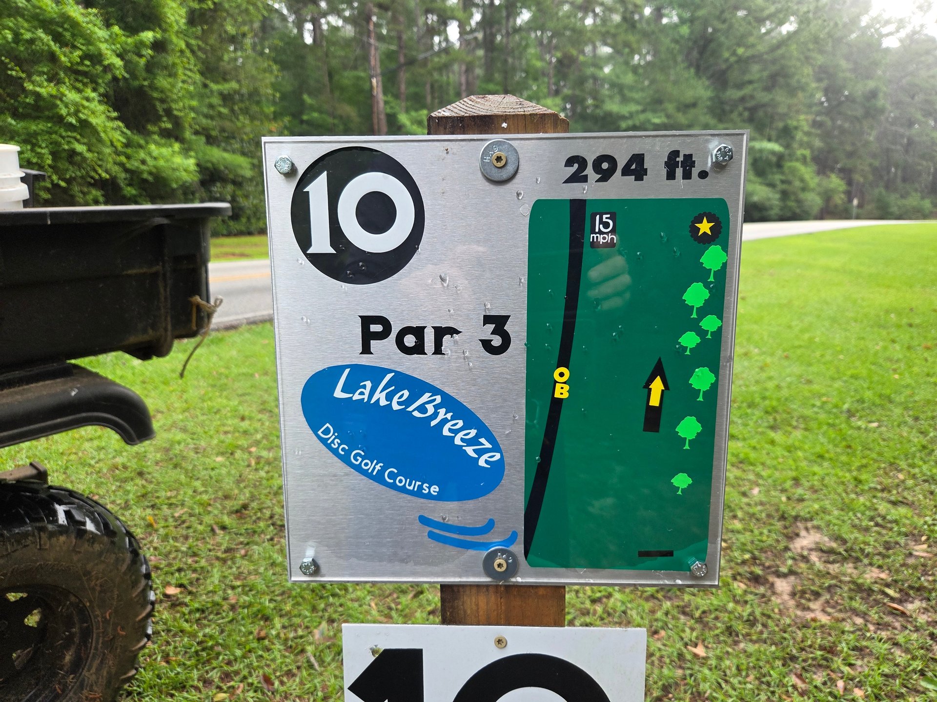 Hole 10 Tee marker.