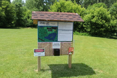 Course sign and donation box!