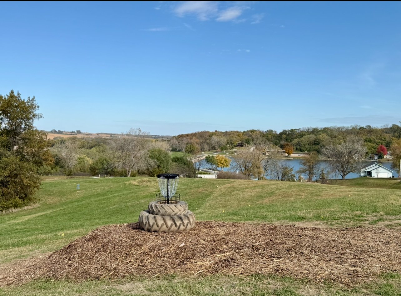 Hole 9 - Green looking back to fairway. Built on leveled green - rollaway risk. 