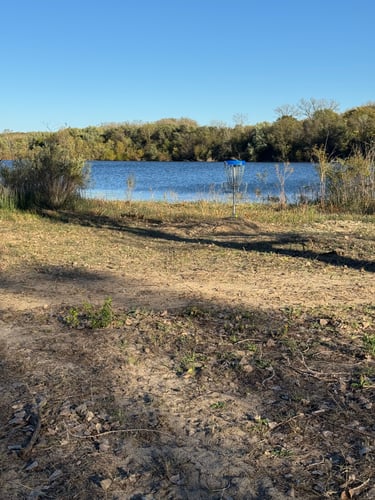Hole 13 green overlooking the water.