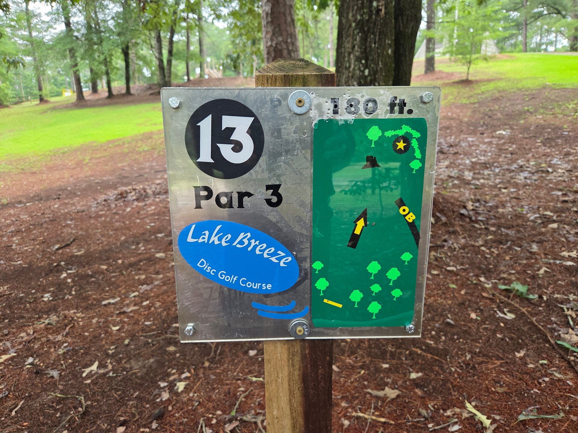 Hole 13 Tee marker.