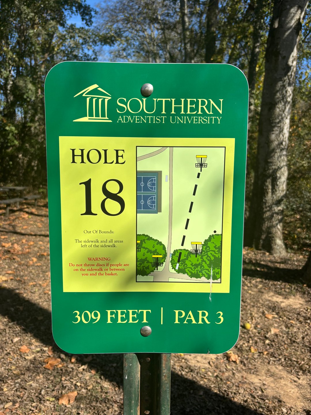 Hole #18 Tee Sign