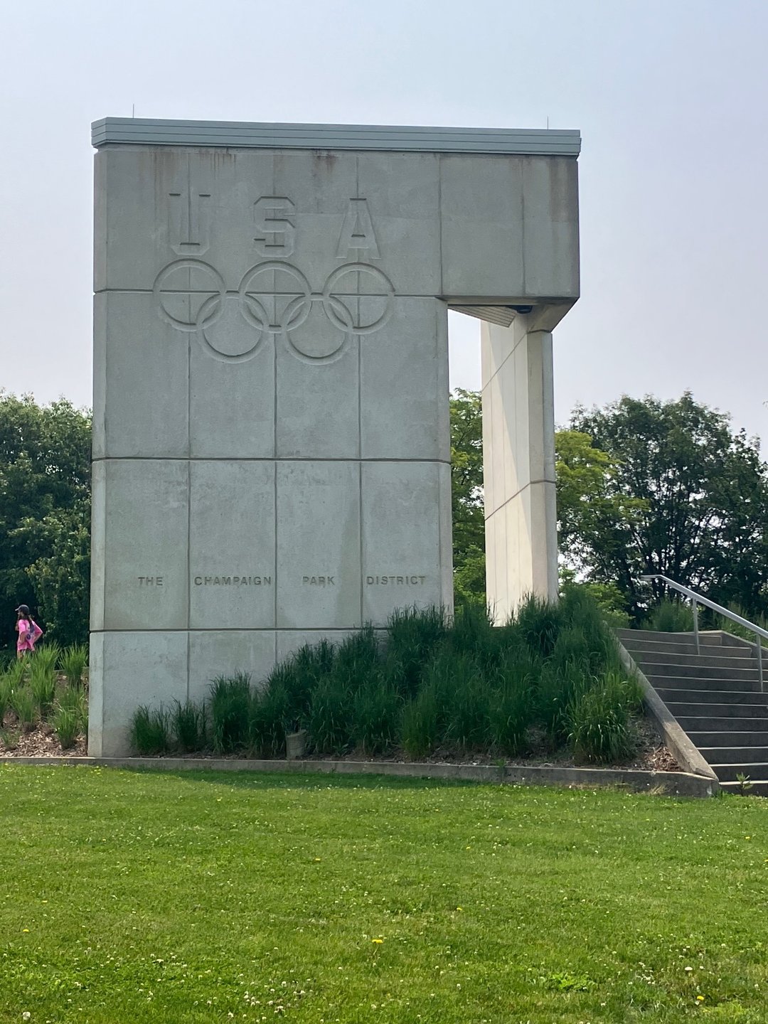 The Olympic Monument honoring the athletes from the Champaign area