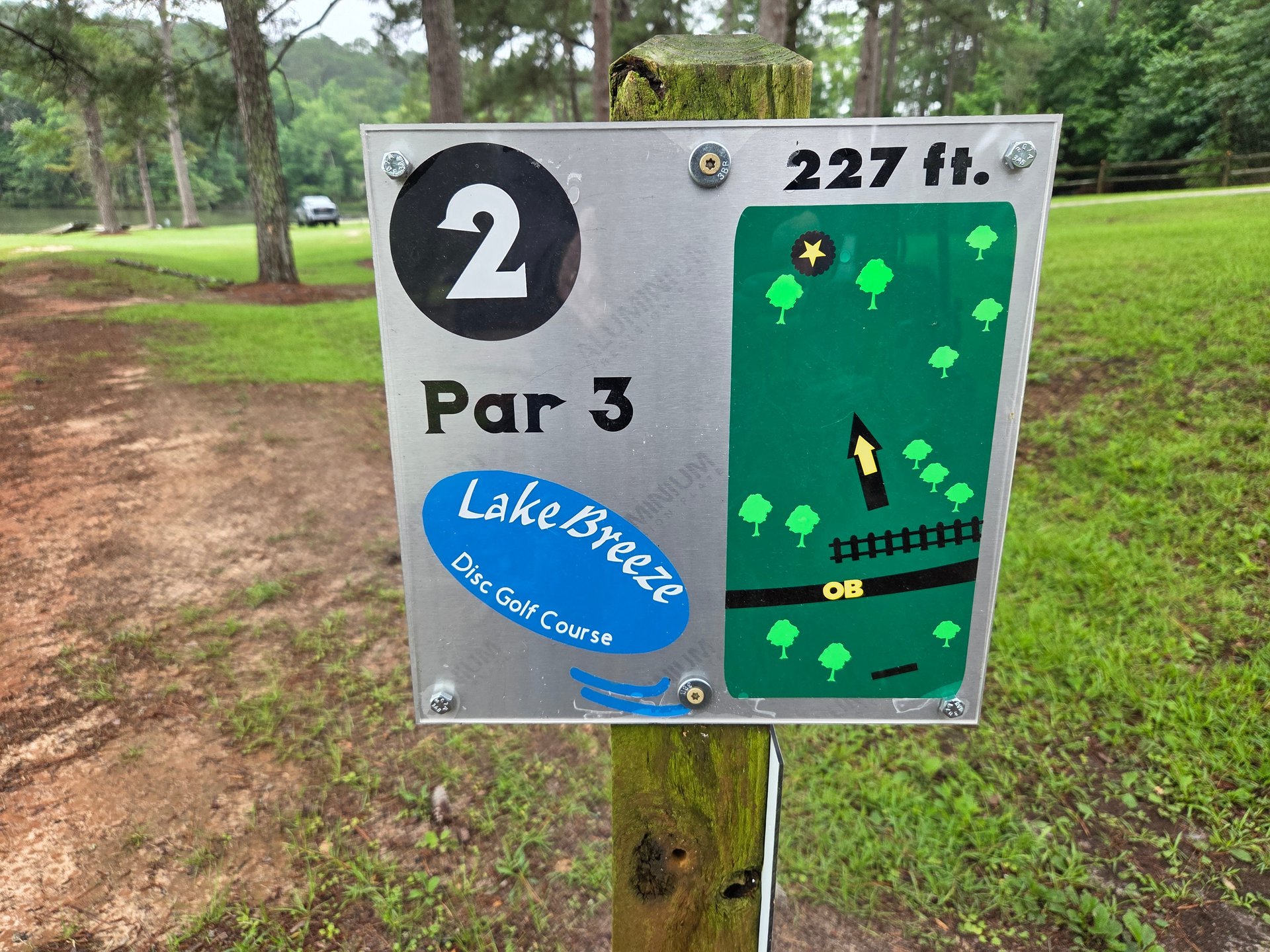 Hole 2 Tee marker.