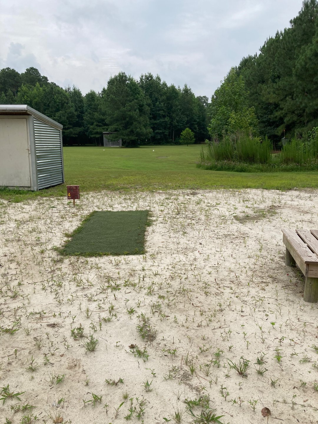 Hole 4 tee pad and bench, it’s more 270ft, sign says 249ft.
I moved it back in May 2025