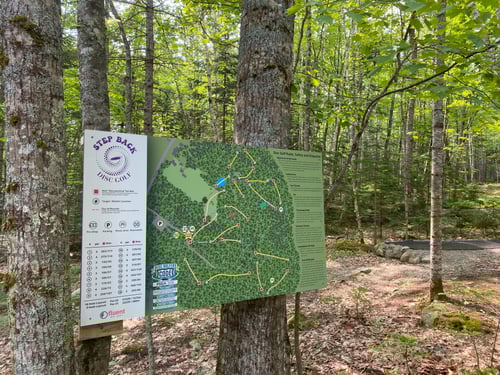 Course Layout Sign adjacent to tee #1
