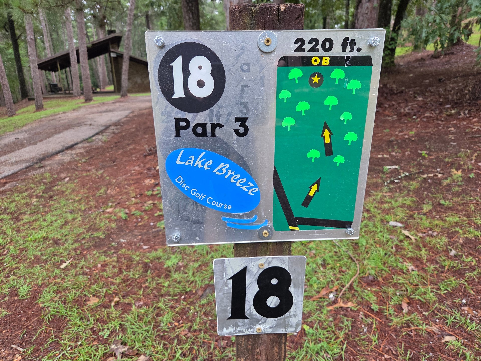 Hole 18 Tee marker.