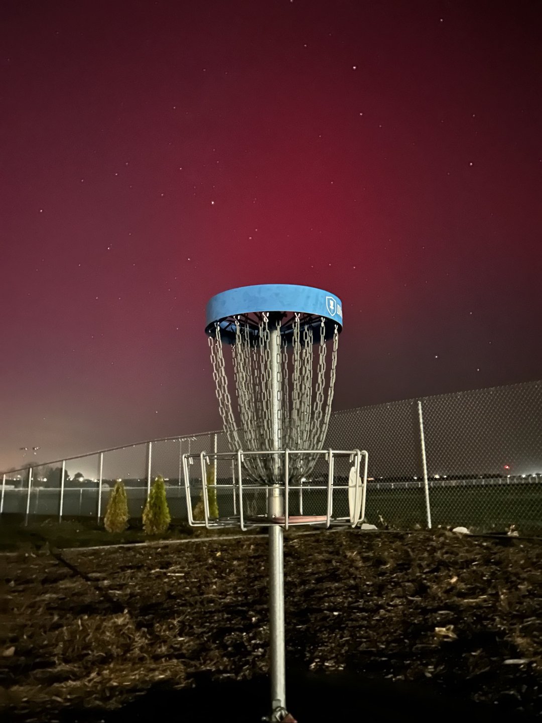 Hole 10 under the Northern Lights