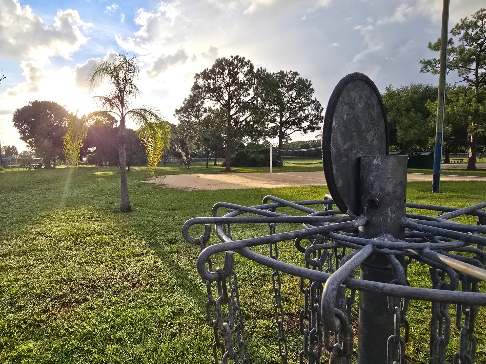 Practice basket between 1st tee and 10th tee