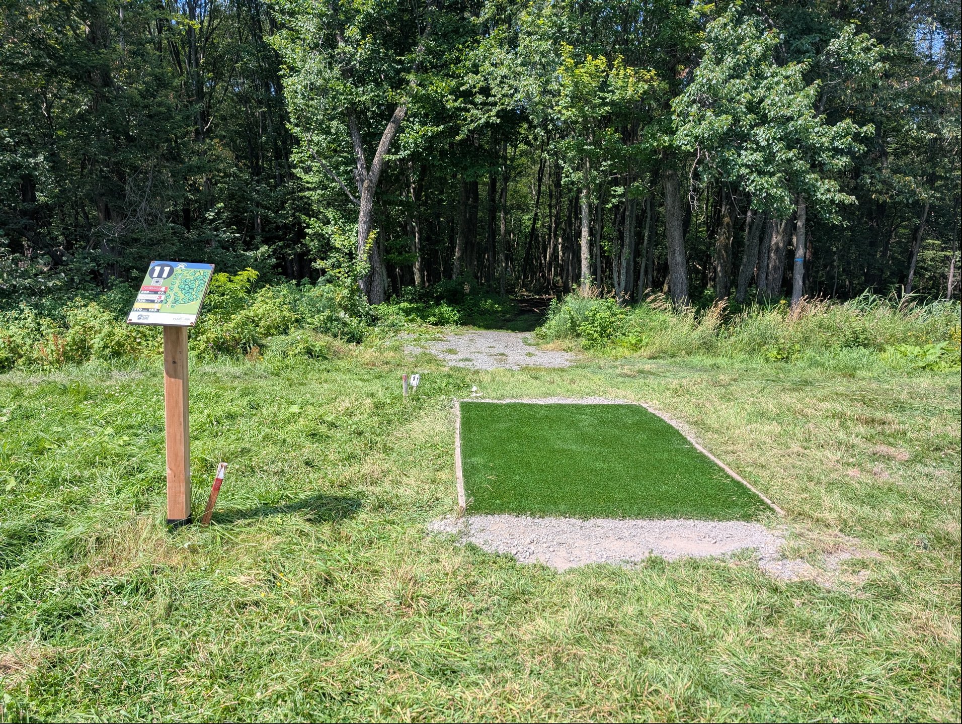 Un des nouveaux tertres en turf. One if the few new turf teepads.