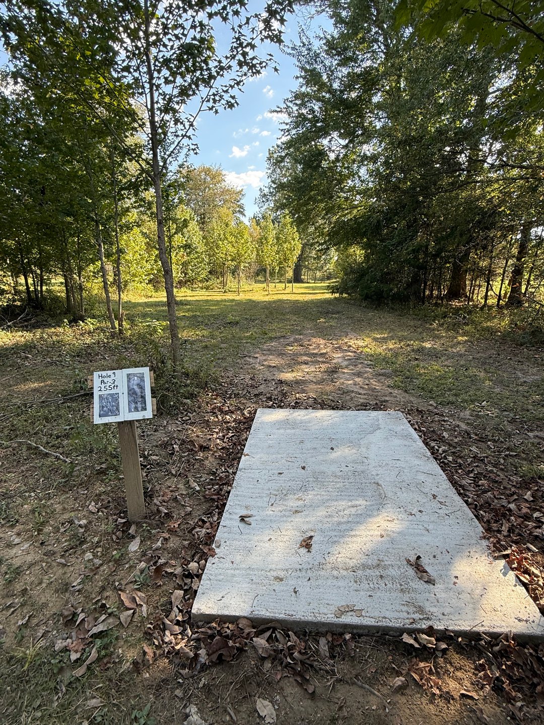 Walk straight past 12 tee to 10’s tee