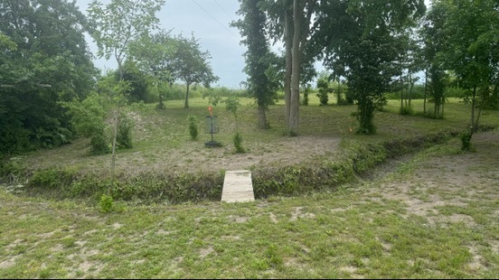 Hole 12 green. Ditch in front is OB
