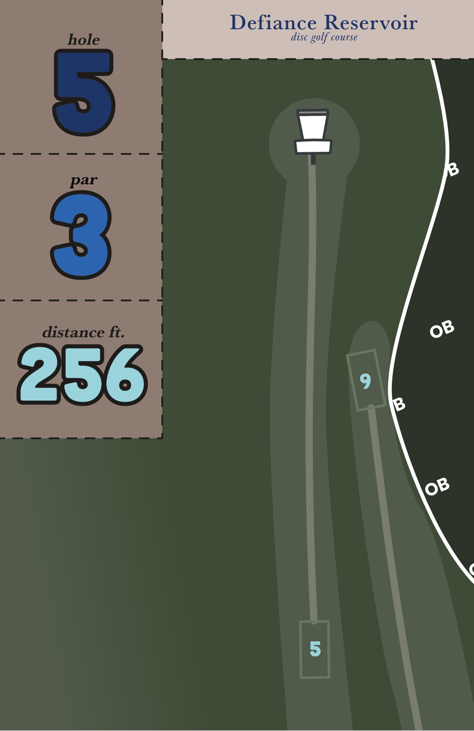 Hole 5 Digital Tee Sign