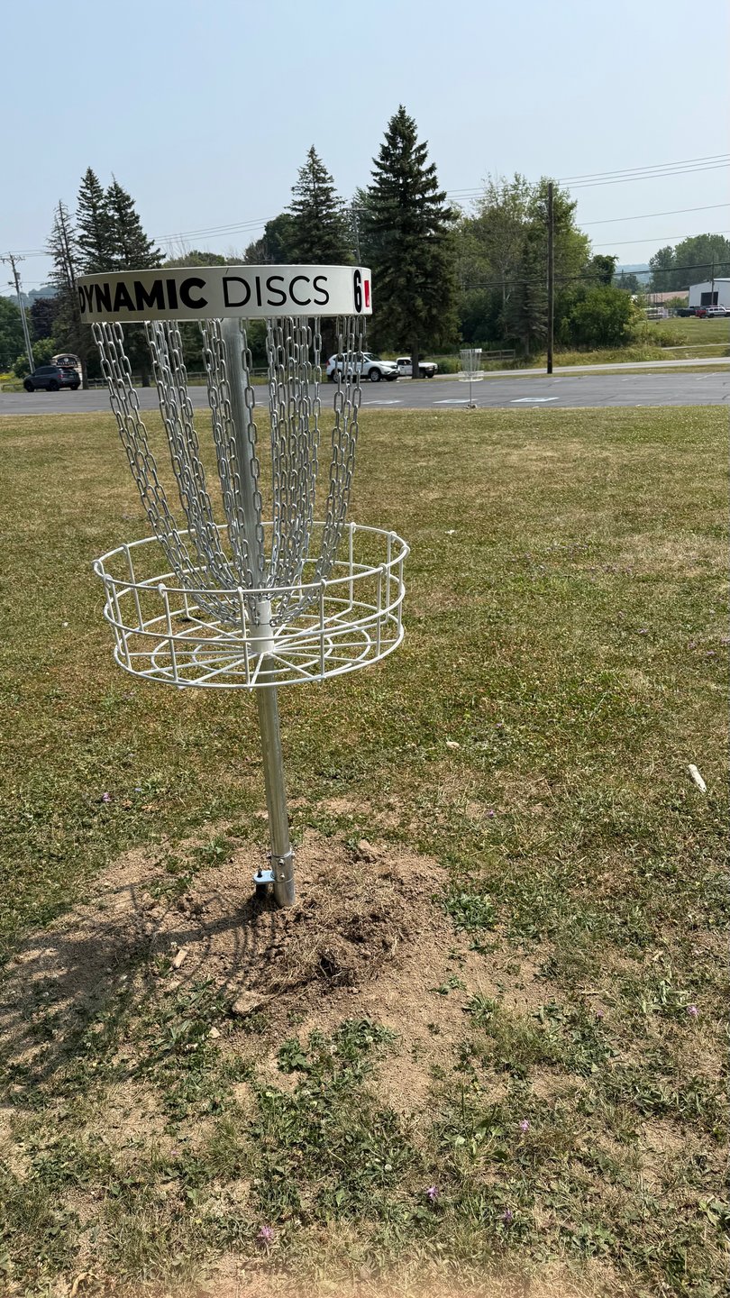 Red (short) basket for hole 6
