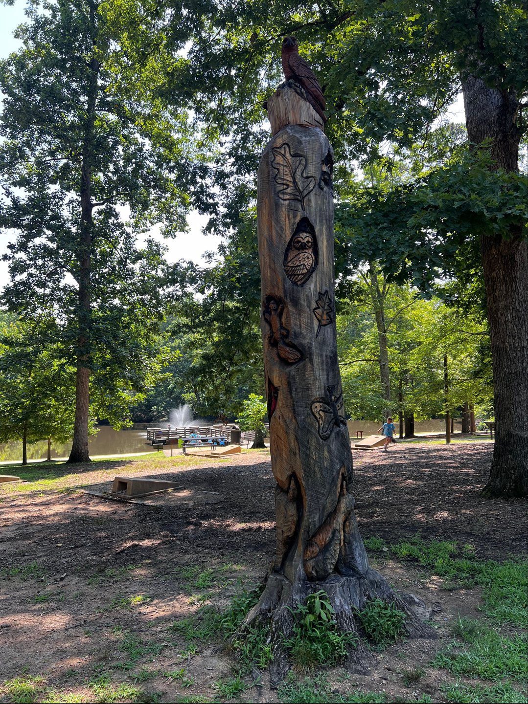 Cool totem carving when you come off the 18th green