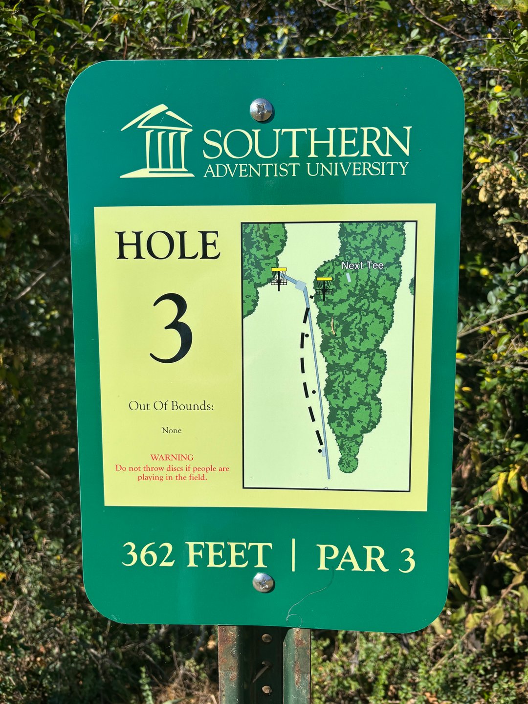 Hole #3 Tee Sign