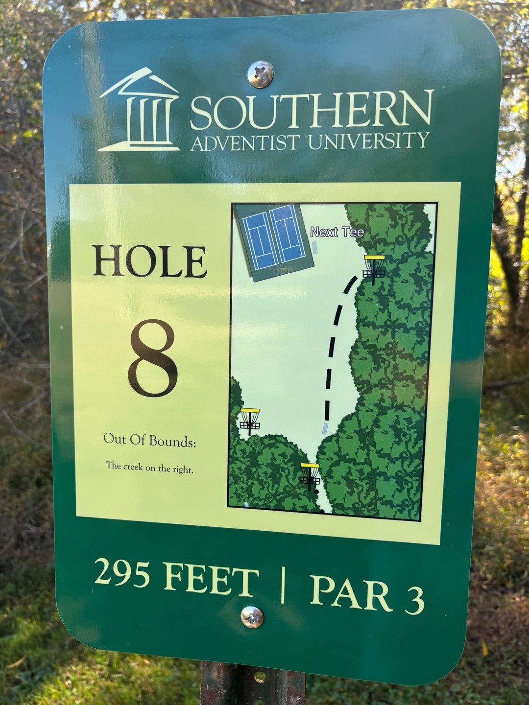 Hole #8 Tee Sign