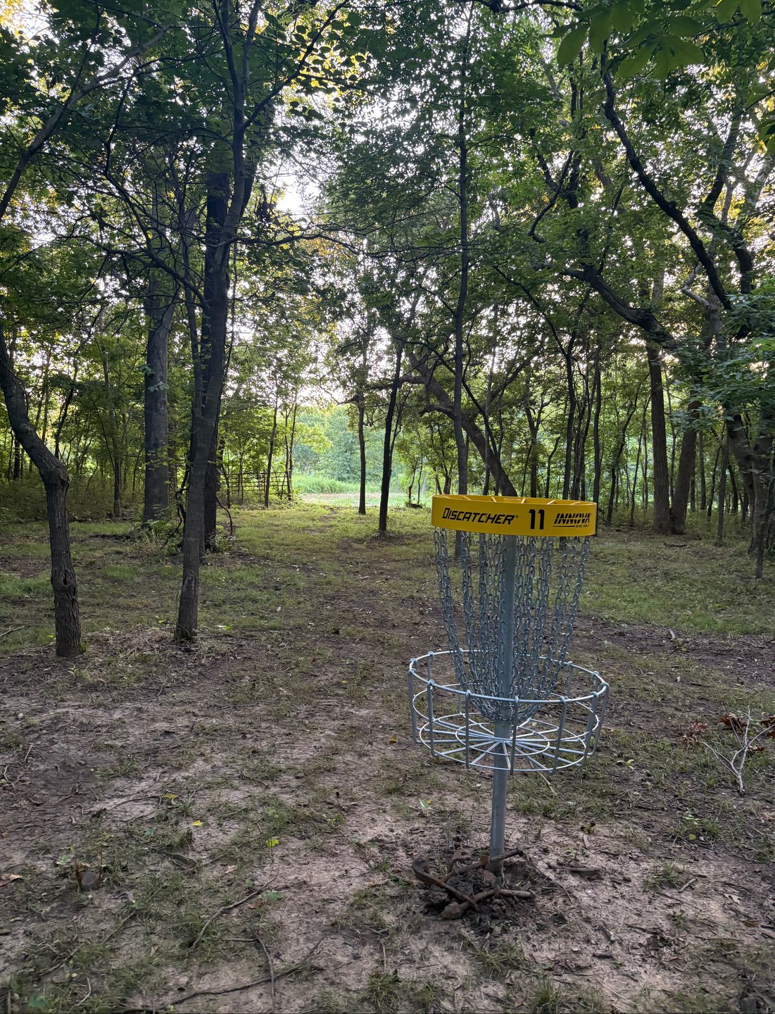 Looking back from green on 11.  There's only one way in.  