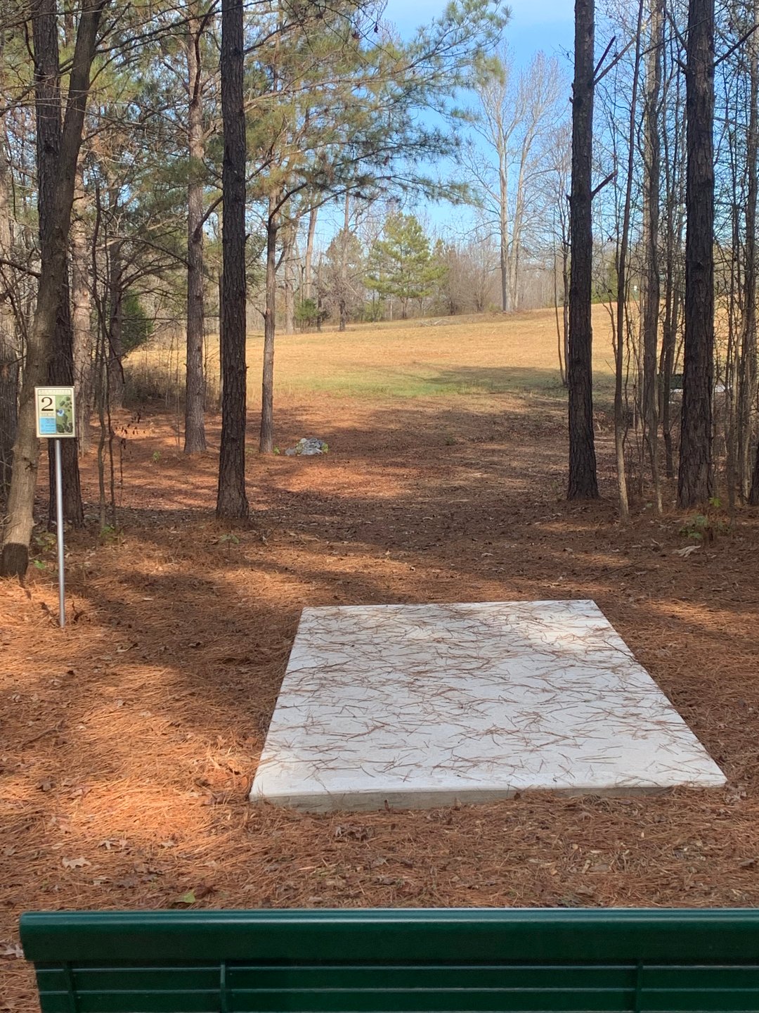 Hole 2 Gold tee pad. 