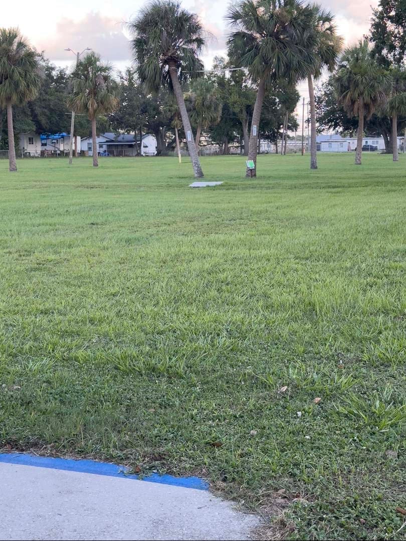 Long/blue tee pad. Triple mando (drop zone is white tee pad)