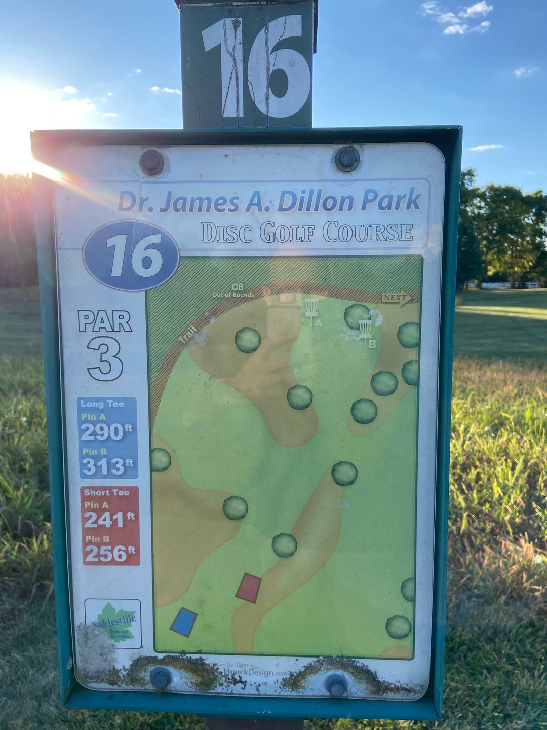 Hole 16 signage.