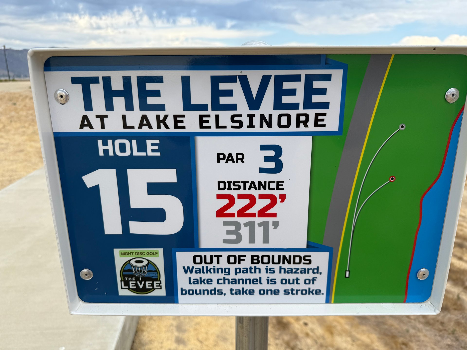 HOLE 15 MAIN TEE PAD, BASKETS A & B TARGETS