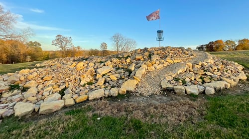 Hole 4 - “Rocky Road” - HUGE Rocky Hill serves as green. Avoid right side as very elevated putt. 