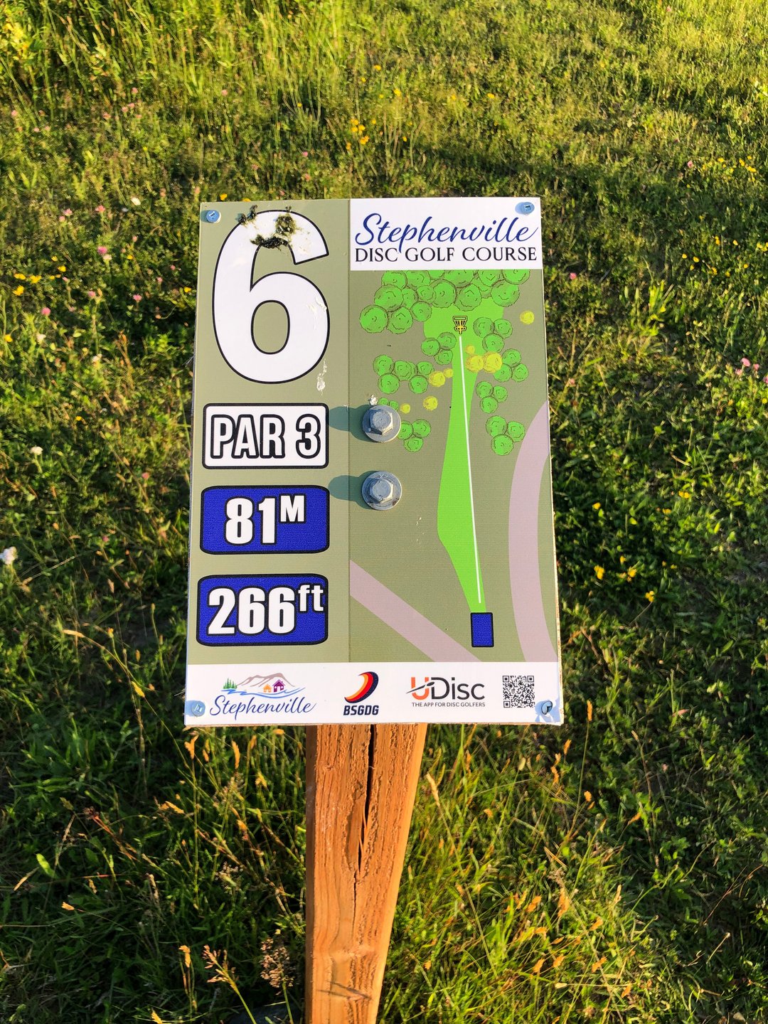 Hole 6 blue tee sign