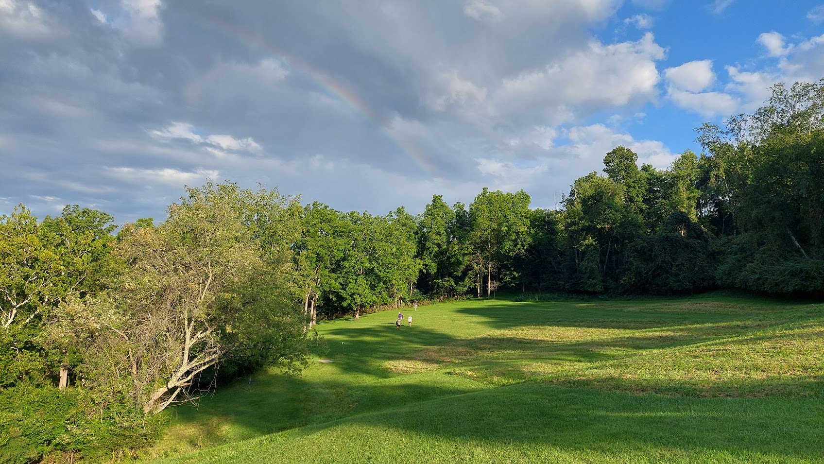 View of rainbow + Hole 5 Baskets from Hole 6 Fairway