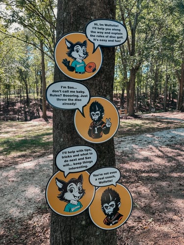 Our lovely mini mascots, Wolfette & Baby Sas will guide you through the course! 