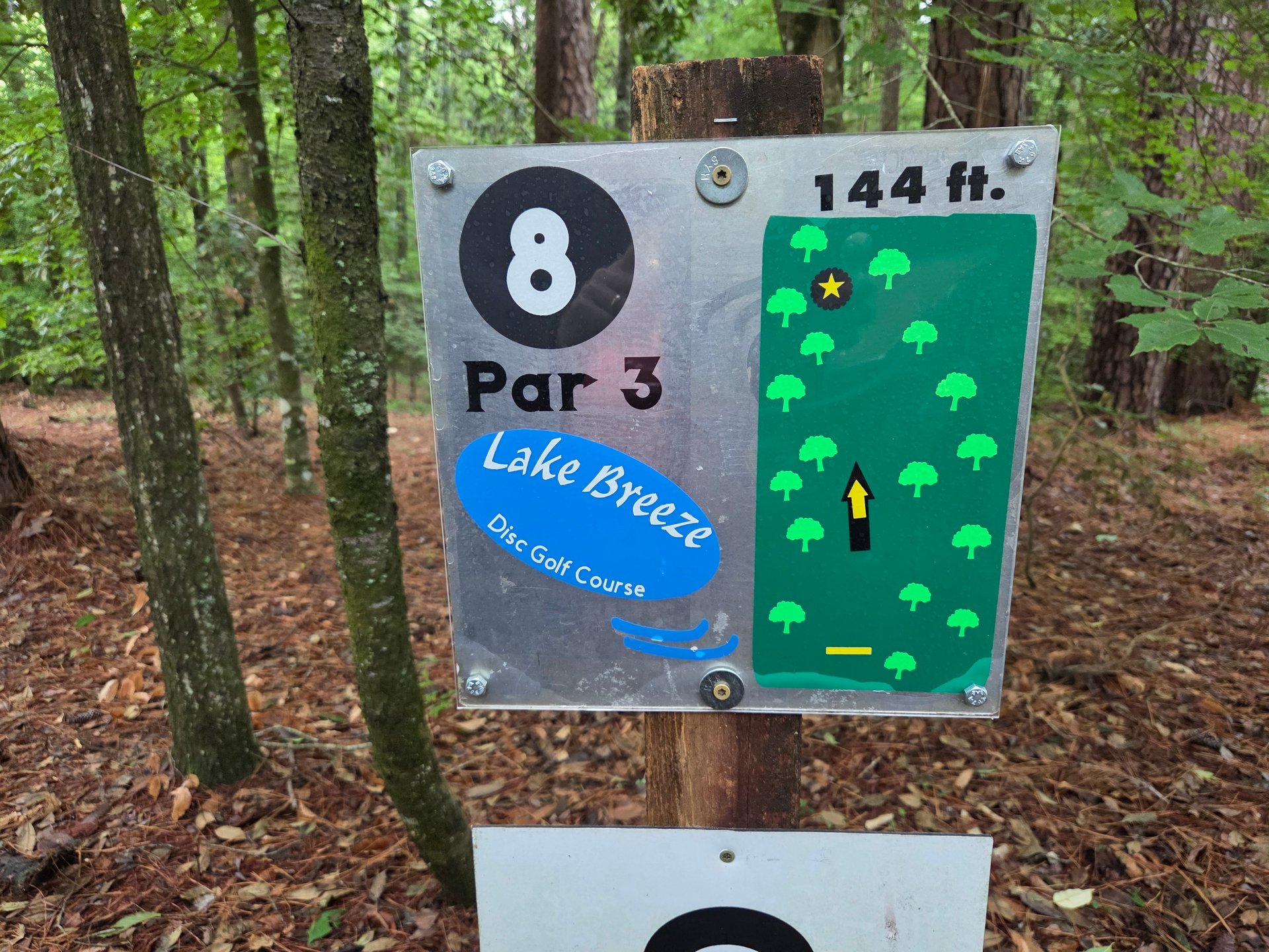 Hole 8 Tee marker.