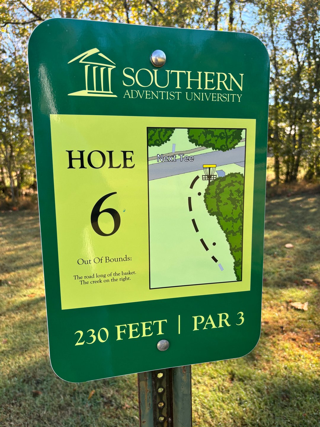 Hole #6 Tee Sign