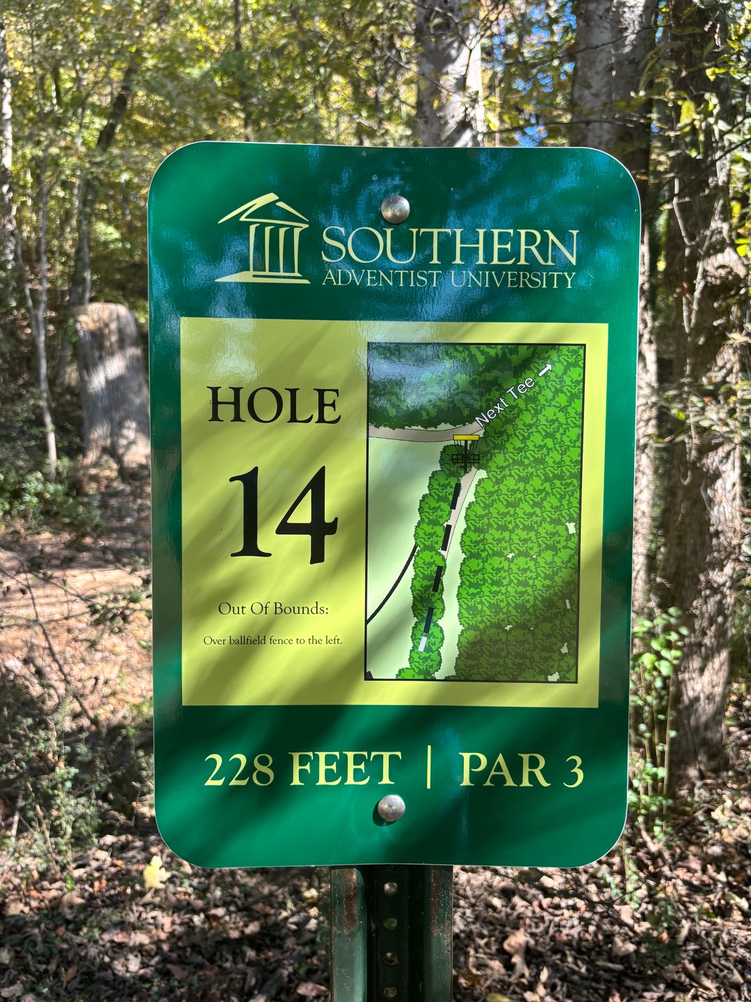 Hole #14 Tee Sign