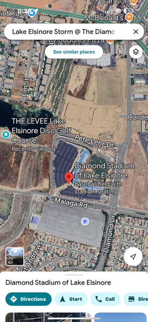 PARK AT THE DIAMOND STADIUM DESINATED FREE LEVEE PARKING NEAR LEVEE ENTRANCE