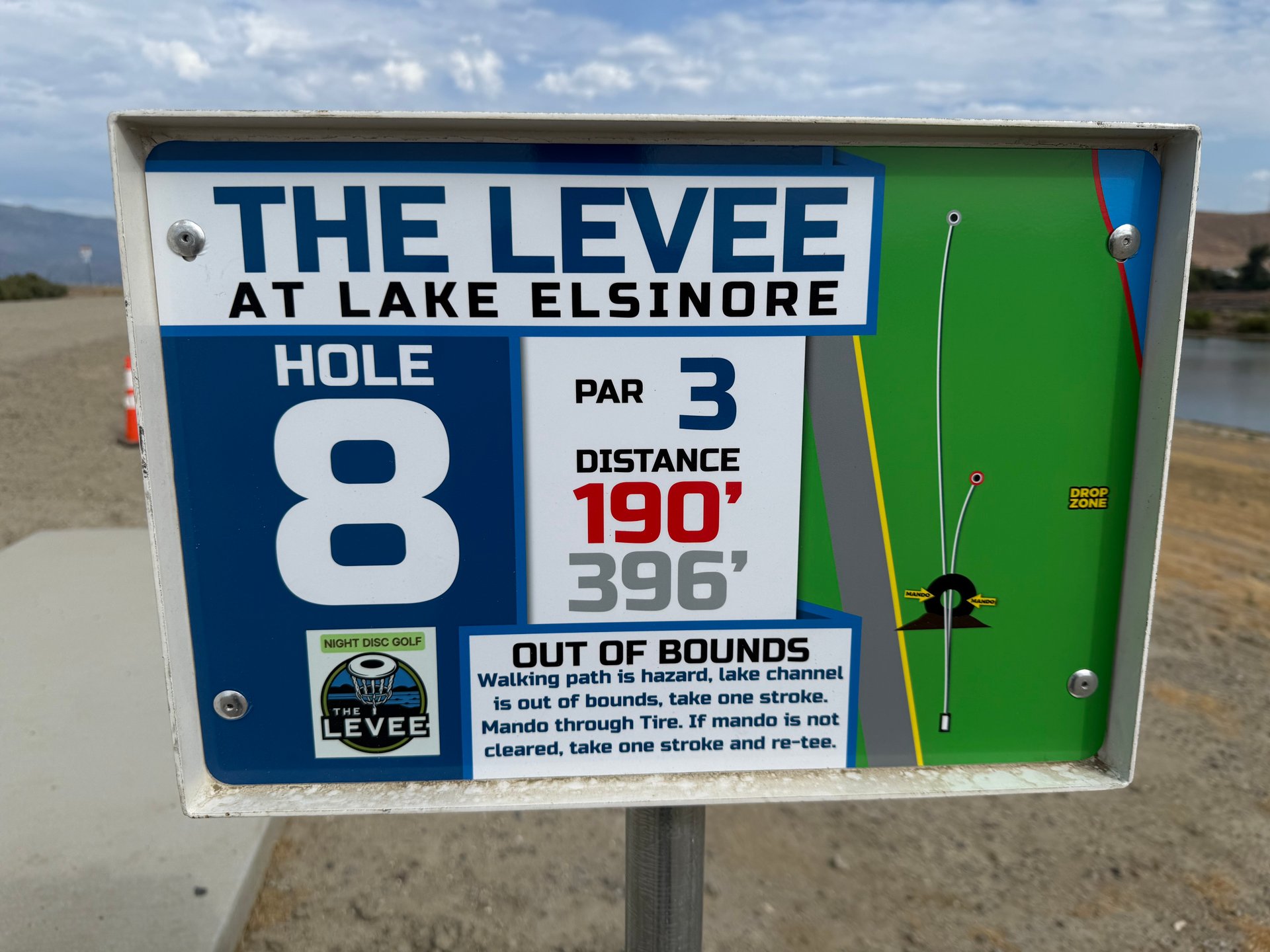 HOLE 8 MAIN TEE PAD, BASKETS A & B TARGETS