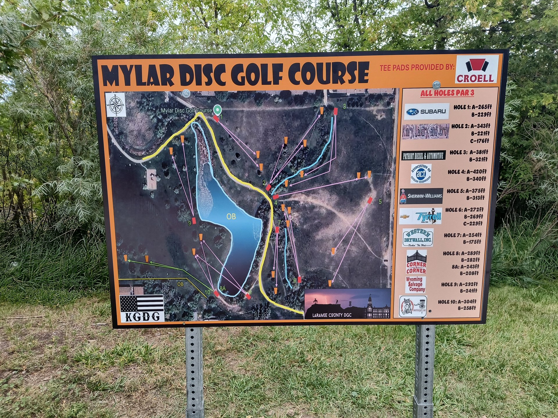 Map sign near main parking lot 