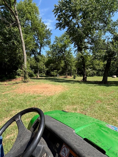 Blue 4 pin, creek beyond OB.