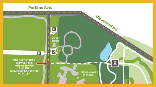 Directions from parking lot to Hole 1.