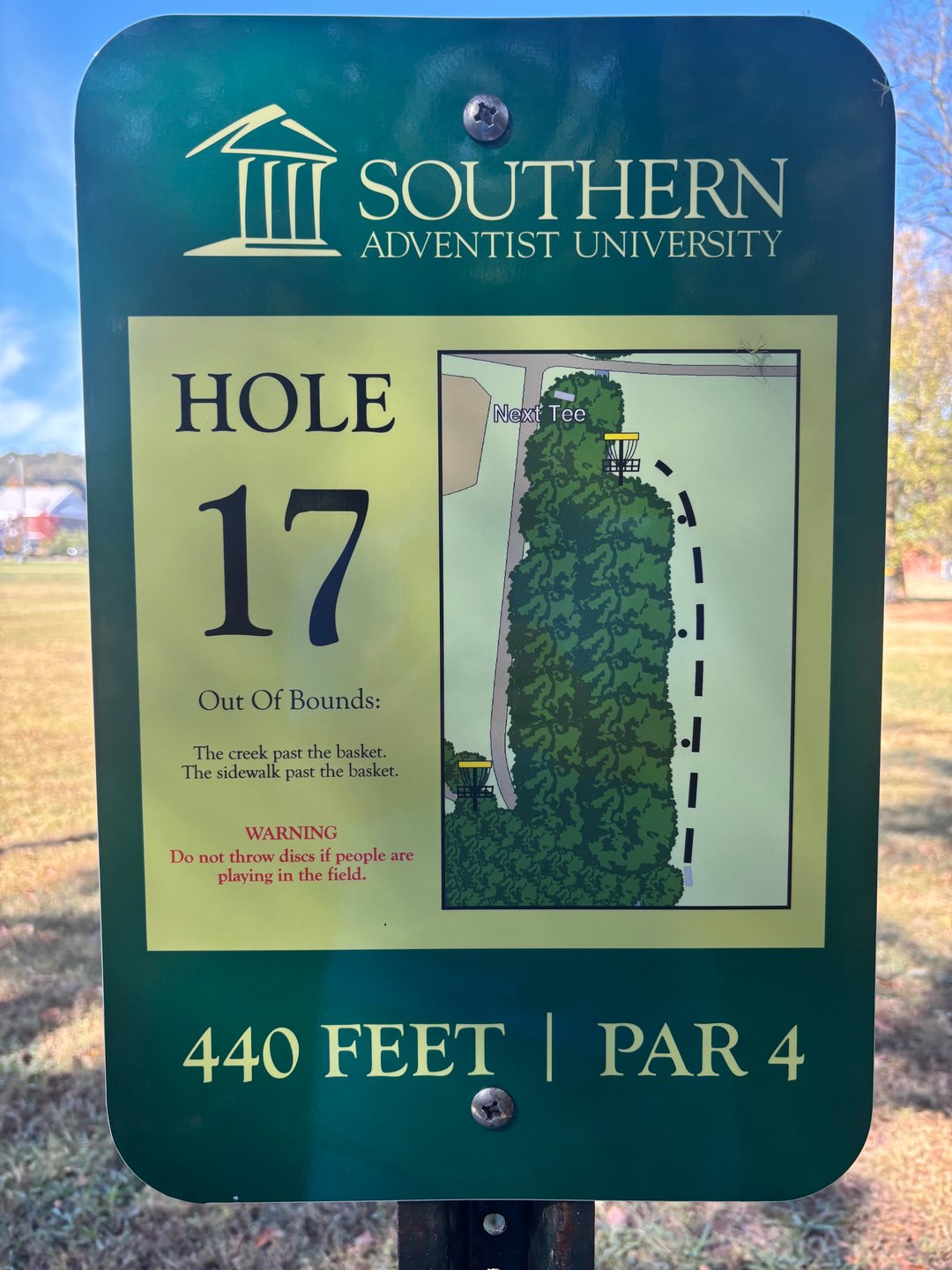 Hole #17 Tee Sign