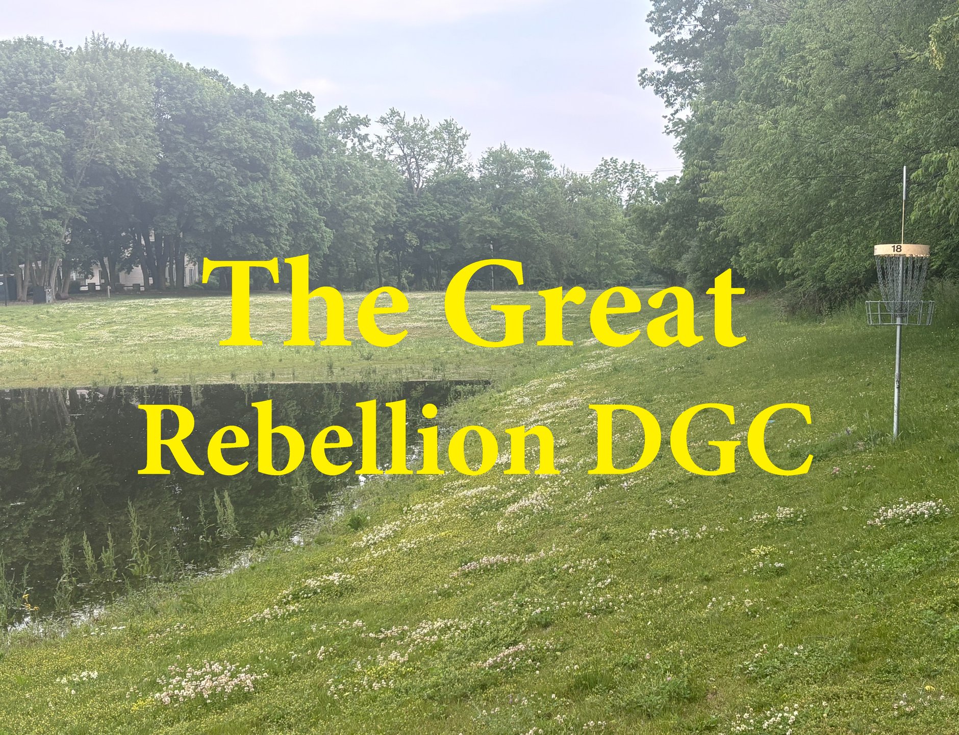 The Great Rebellion DGC celebrates Hillsdale College's Civil War heritage and features a free and open-air front 9 and a treacherous wooded back 9. Scan for the caddie book on hole 1 to see the designed layout as all physical OB markers, mandos, etc. are no longer a part of the college's vision for the course.