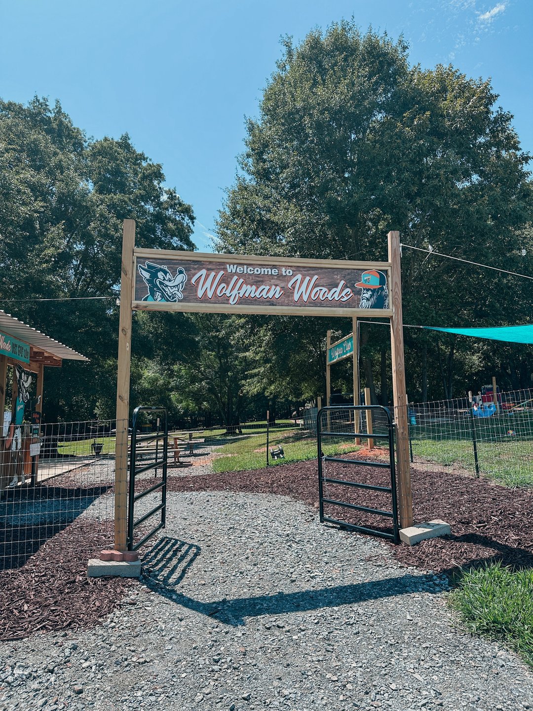 Entrance to Wolfman Woods Disc Golf Club!