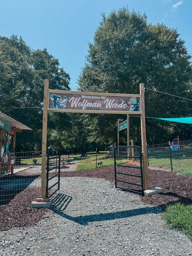 Entrance to Wolfman Woods Disc Golf Club!