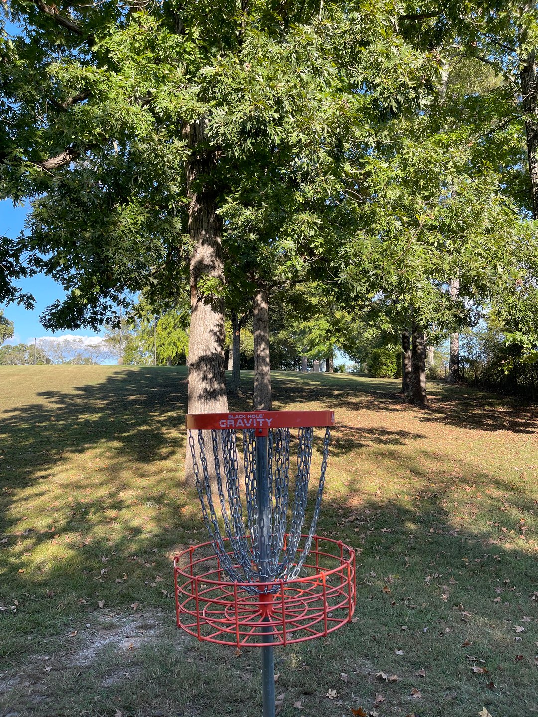 looking uphill toward tee