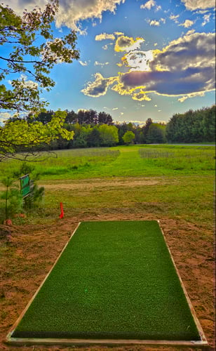 Hole #1 with new turf tee pad.