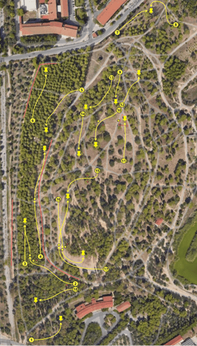 Alternative 18-Hole Practice Layout - Object Course (marked trees). Please only play together with the locals