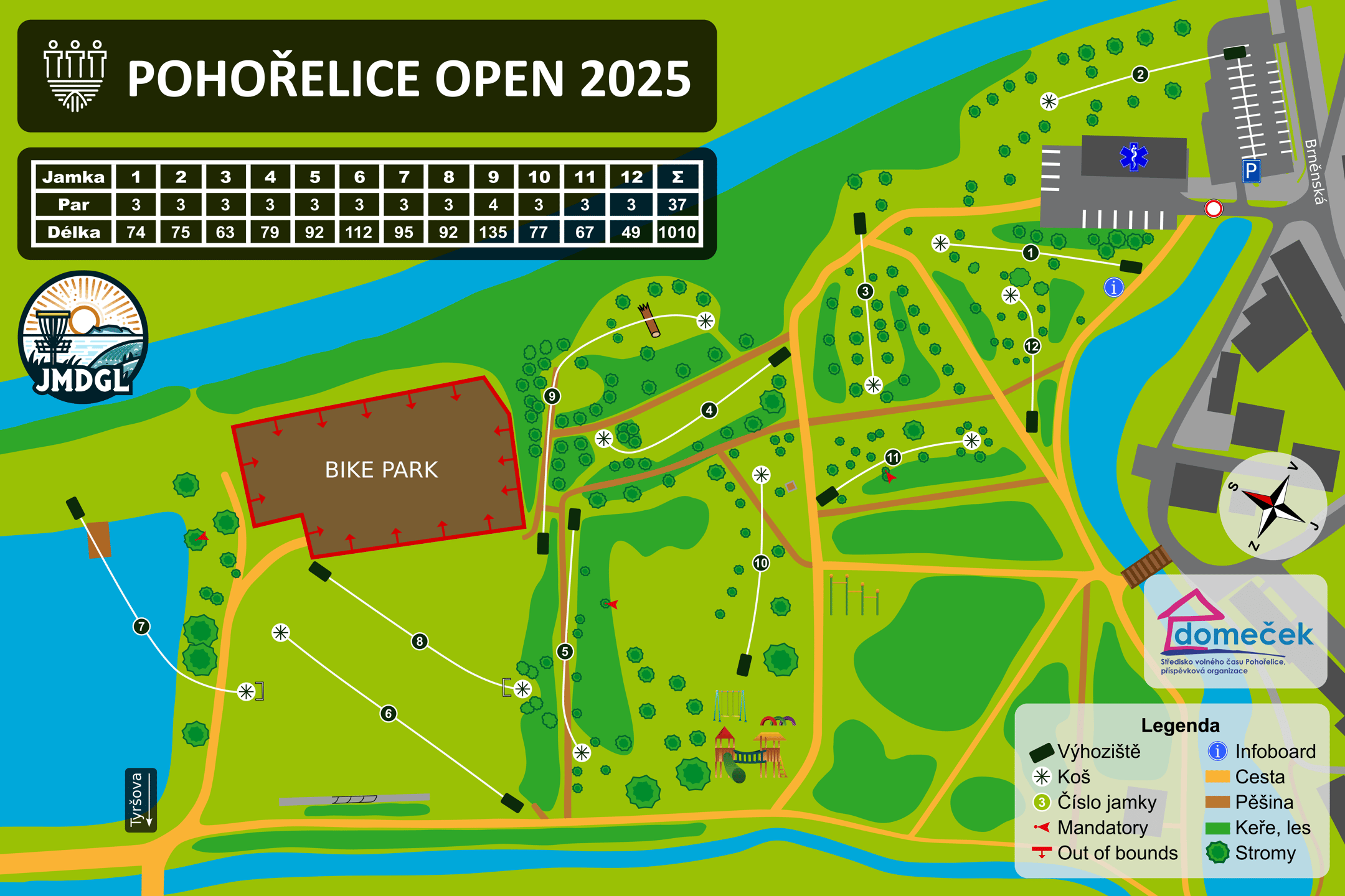 Turnajový layout Poho Open 2025