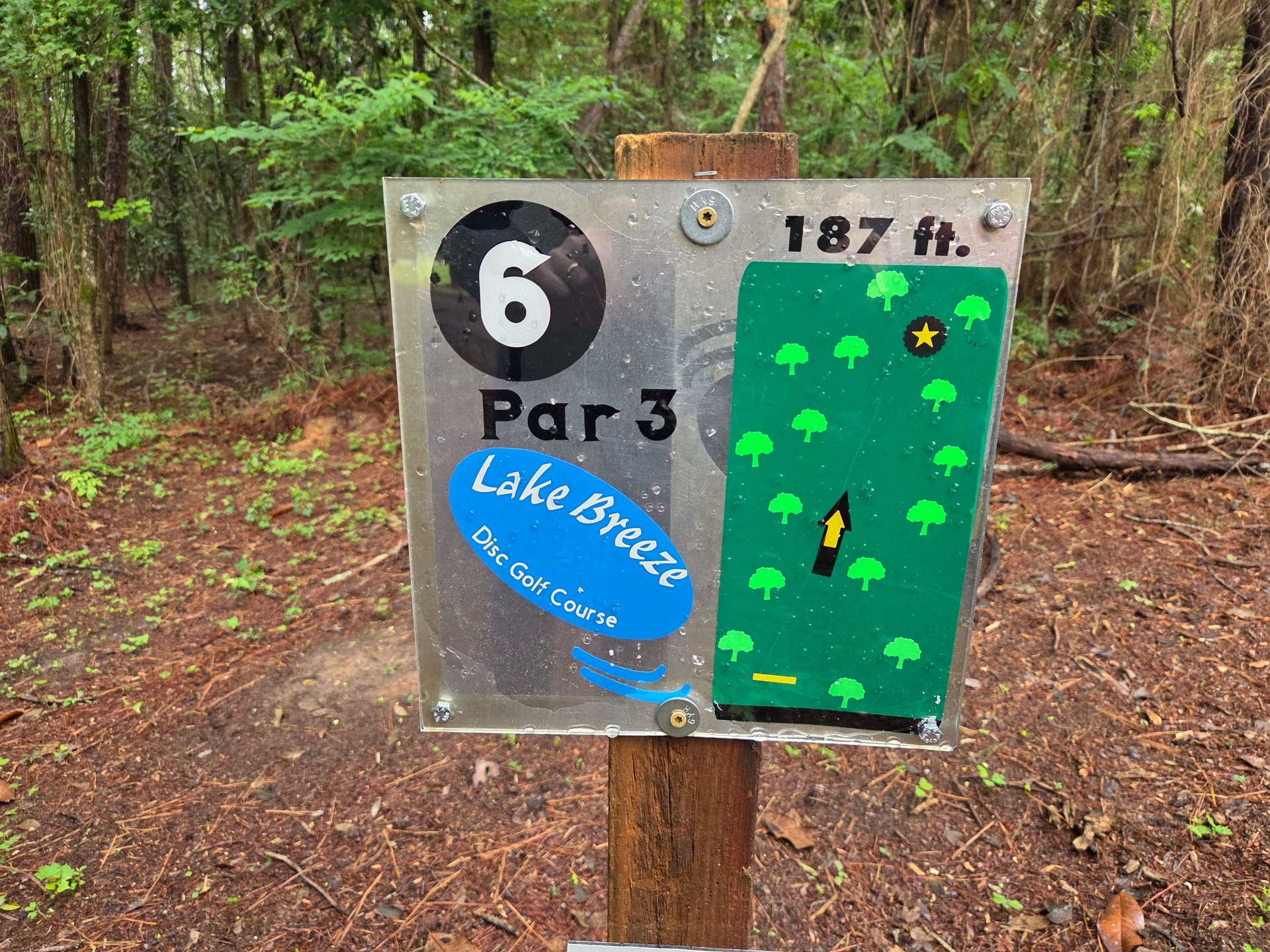 Hole 6 Tee marker.