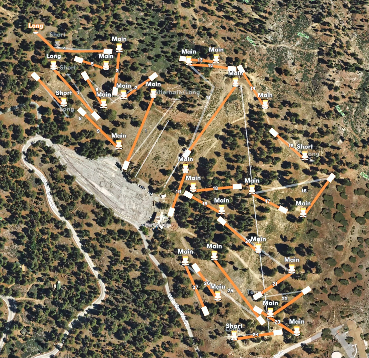Overview map of all 27 holes.